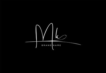 MKletter beauty cursive handwriting logo. vector logo| abstract logo| minimalist logo| brand identity| calligraphy design.