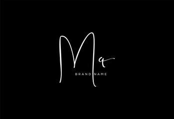 MQ letter beauty cursive handwriting logo. vector logo| abstract logo| minimalist logo| brand identity| calligraphy design.
