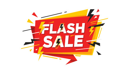 Dynamic graphic banner announcing a limited-time flash sale, featuring bold typography and energetic lightning elements, ideal for urgent promotional campaigns and discount advertising