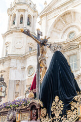 Holy Week processions in Cadiz in front of its cathedral in Cadiz, Spain © josevgluis
