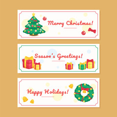 christmas holiday banner set
