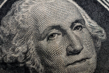 Portr&auml;t auf der 1 US Dollar Banknote