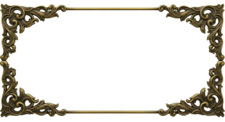 Ornate Frame: An exquisite antique frame with intricate, swirling patterns, exuding timeless elegance and aesthetic charm.