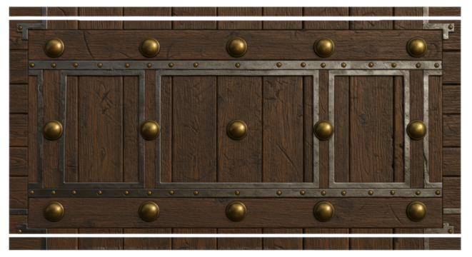 Antique Door: A sturdy, aged wooden door, intricately detailed with metal embellishments, stands as a testament to craftsmanship and history.