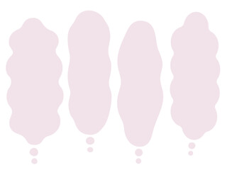 縦長のピンクのふにゃふにゃの吹き出し