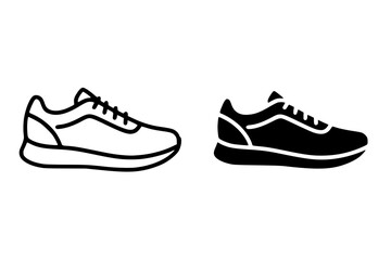 Minimalist sneaker icons in black and white, perfect for design and branding