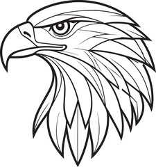 Eagle Head Line Art Mascot