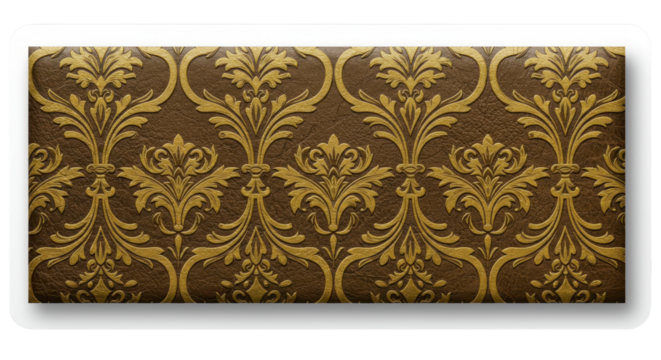 Antique wallpaper pattern: An intricate and elegant repeating pattern of antique wallpaper in golden and brown tones. Evoking history.