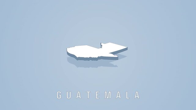 Rotating 3d map of guatemala on solid background