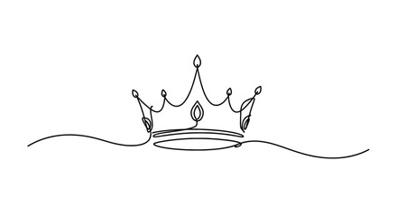 Elegant crown line art regal royalty