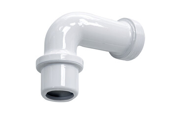 White plastic 90-degree pipe fitting