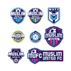 The logo collection for Muslim United FC features a modern and dynamic football club identity.