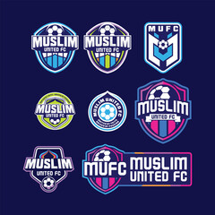 The logo collection for Muslim United FC features a modern and dynamic football club identity.