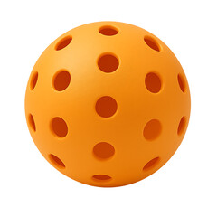 Fototapeta premium Bright orange pickleball isolated on transparent background
