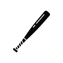 Black baseball bat icon sport equipment