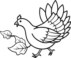 Hand-drawn line art of a woven basket full of eggs with a bow