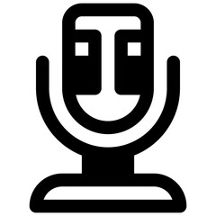Podcast. Outlined stroke vector icon with black-filled details.
