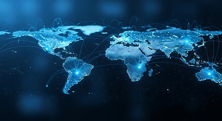 Global Network Connectivity - A Digital World Map Visualization.