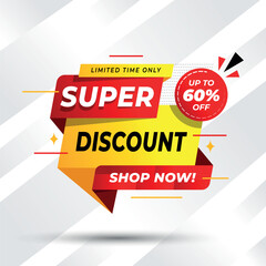 Super Discount Sale Banner with Limited Time Offer
