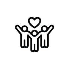 Group of people with heart shape