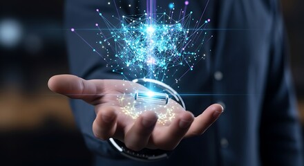 Futuristic Technology in Hand - A Glimpse into the Future.