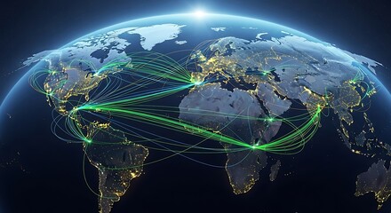 Global Network Connectivity - A World of Interconnected Data and Communication.