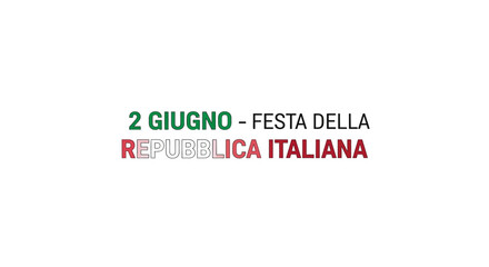 Italian Republic Day Celebration Banner with Text and Colors.