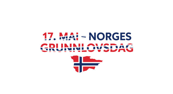 Norway Constitution Day Celebration with Map and Flag.