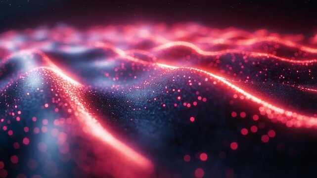 Abstract Luminescence: An abstract design showcases undulating waves of light, with vibrant reds and blues, evoking a sense of dynamic energy and cosmic grandeur. 