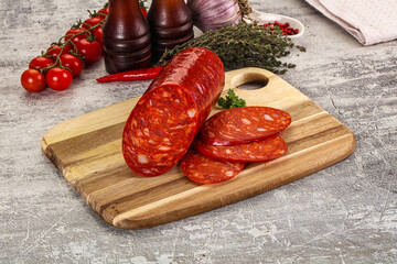 Italian Chorizo sausage with slices