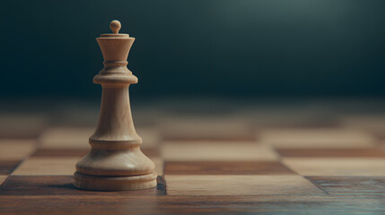 gambit. A single chess piece on a wooden board, connecting two sides in a minimalist game. tutorial guides, club newsletters, designed for tourism and weekend activity guides.
