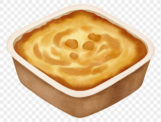 Watercolor mashed potato illustration for Thanksgiving comfort food and dinner. Vector.