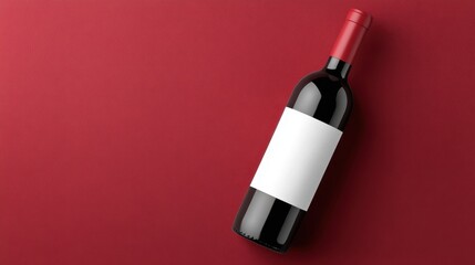 Wine bottle with blank label