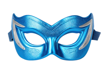 Shiny Decorative Carnival Eye Mask in Blue and Silver Tones. Ai Generated Images