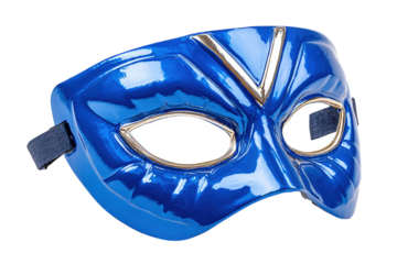 Glossy Plastic Superhero Eye Half Mask With Golden Details Costume Prop. Ai Generated Images