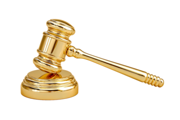 Shiny Golden Gavel Closeup Representation of Justice and Legal System. Ai Generated Images