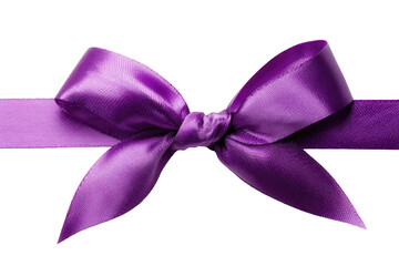 Purple satin ribbon bow on black