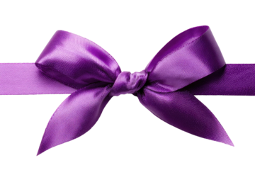 Purple satin ribbon bow on black