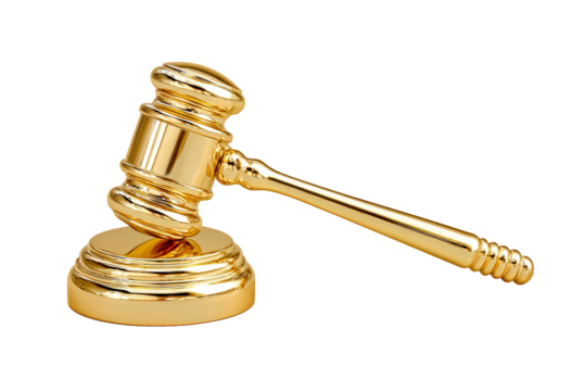 Shiny Golden Gavel Closeup Representation of Justice and Legal System. Ai Generated Images