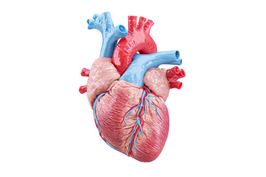 Detailed Realistic Human Heart Anatomy Isolated on Transparent Background Illustration. Ai Generated Images
