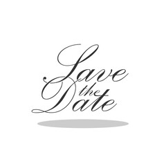 Obraz premium Save the date calligraphy icon with shadow