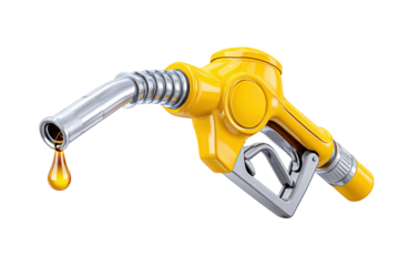 Realistic Style Yellow Fuel Nozzle Detail Filling Station and Oil. Ai Generated Images