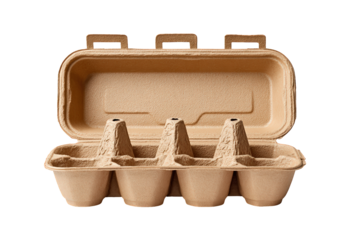 Open Recycled Cardboard Empty Egg Carton Container Package Delivery Box. Ai Generated Images