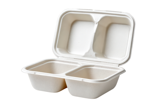 Eco Friendly Disposable Compartment Clamshell Food Container for Takeout Delivery. Ai Generated Images