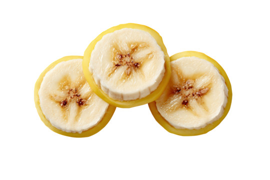 Detailed Close-up Slice of Fresh Yellow Banana Fruit Ingredient Food. Ai Generated Images