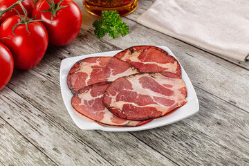 Italian Cured pork neck slices