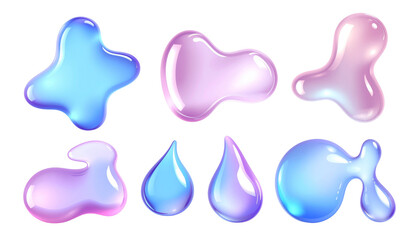 3d glass holographic y2k abstract shape set - heart, flame, stars, cherry, lightning, crown, chain, arrow, polygon, spiral line, sphere with neon gradient isolated on black background 