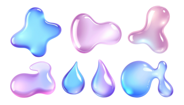 3d glass holographic y2k abstract shape set - heart, flame, stars, cherry, lightning, crown, chain, arrow, polygon, spiral line, sphere with neon gradient isolated on black background  - Powered by Adobe