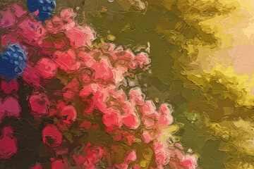 Various oil paintings, flowers, tulips, chrysanthemums, roses, peonies, fruits, streams, scenery, spotted deer, forests, birds