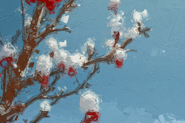 Various oil paintings, flowers, tulips, chrysanthemums, roses, peonies, fruits, streams, scenery, spotted deer, forests, birds